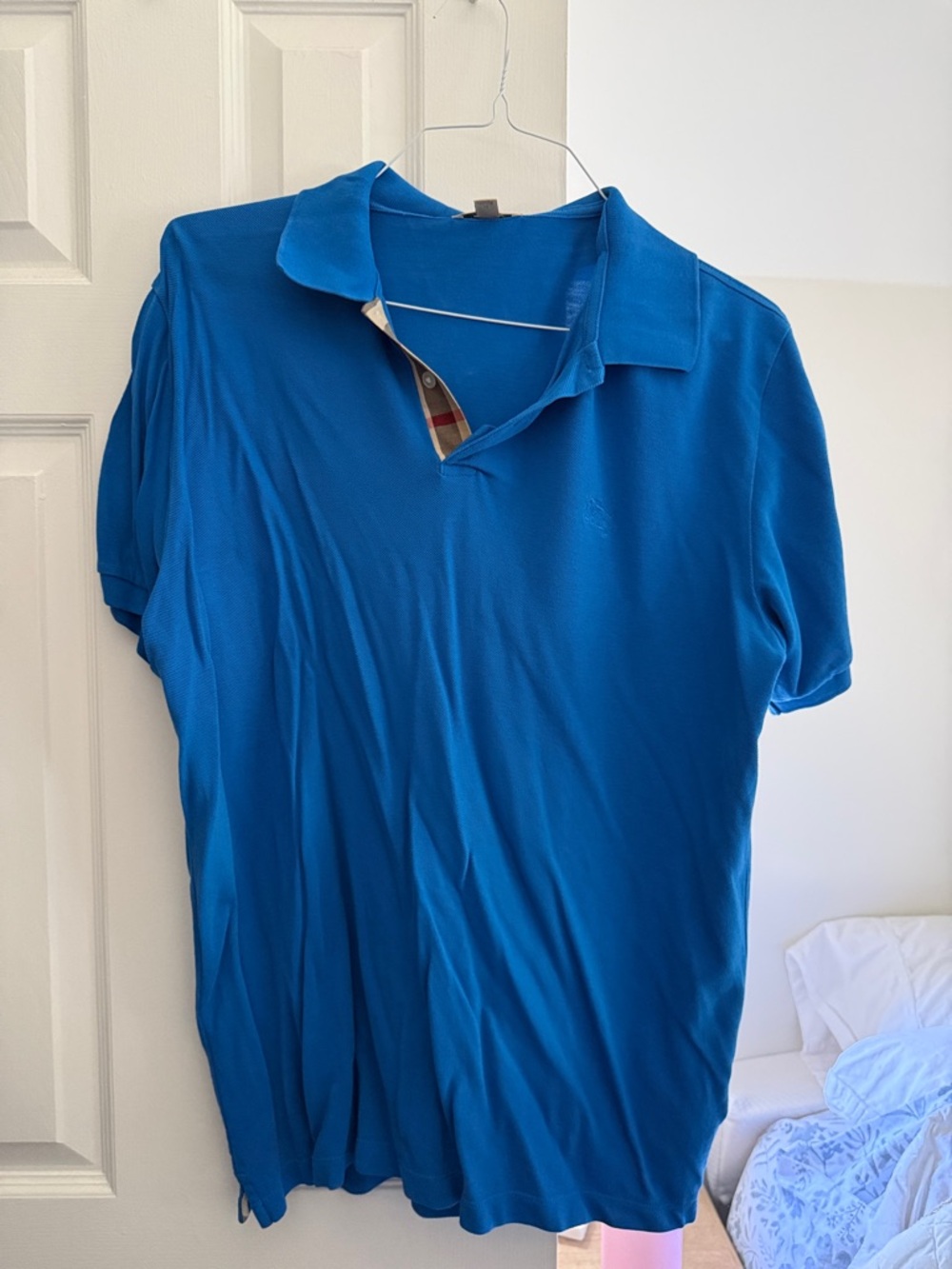 Burberry Bright Blue Short Sleeve Polo